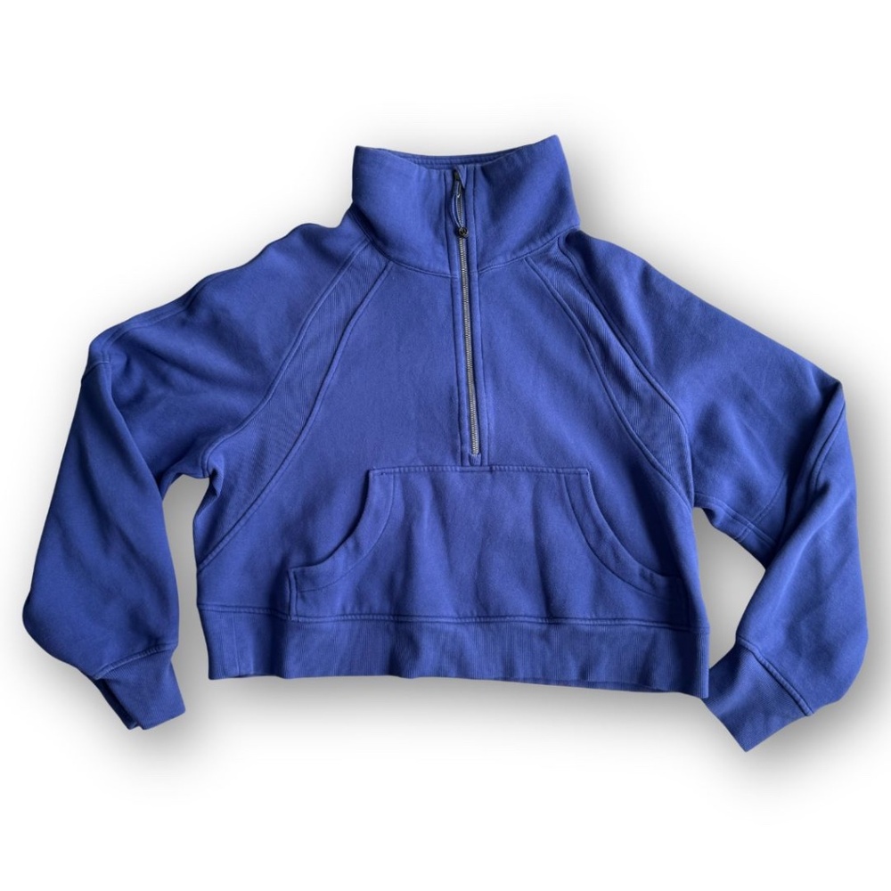 Lululemon Scuba Cropped Half-Zip Funnel Neck in Blue Size M/L - Picture 5 of 13